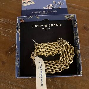 NWT Lucky Brand Gold-Tone wide Chain Bracelet Gift
